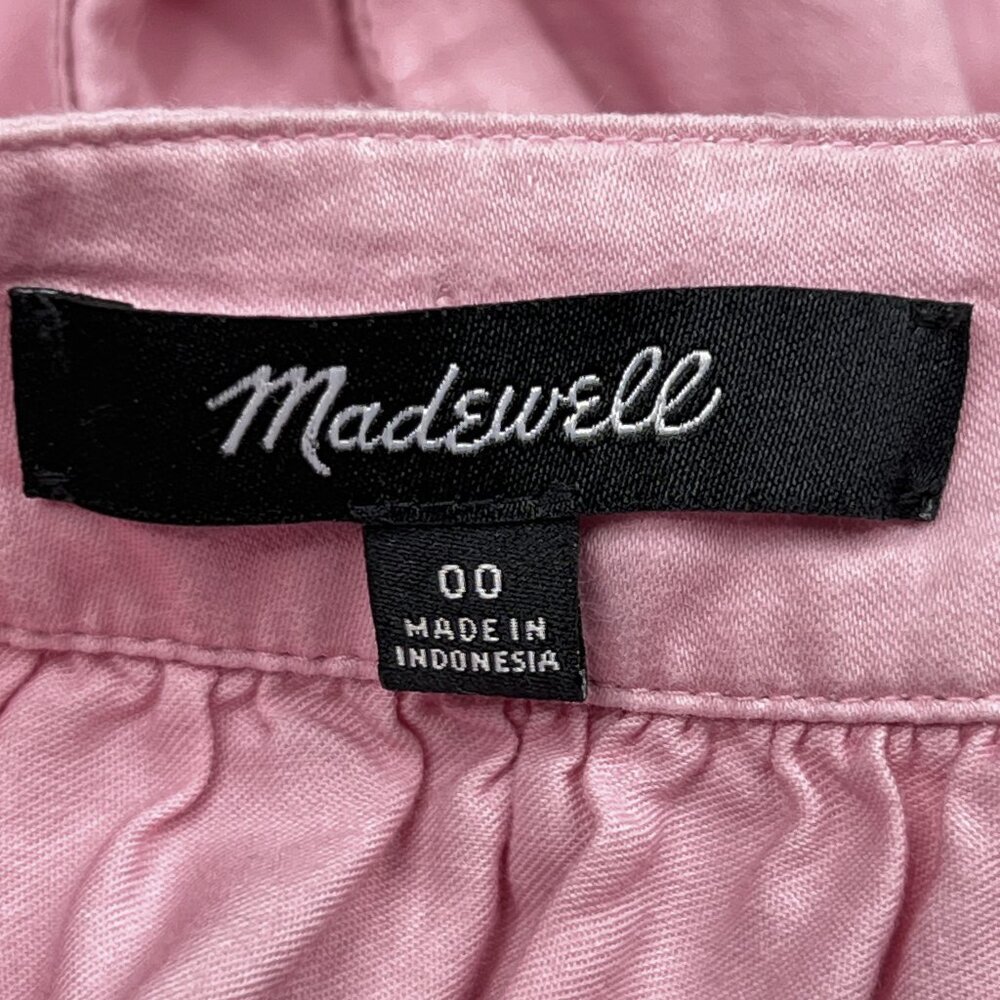 Madewell Pink Fleur Bow-Back Strappy Pleated Midi Petal Pastel Pink Sz 00 - NWOT - Picture 7 of 9